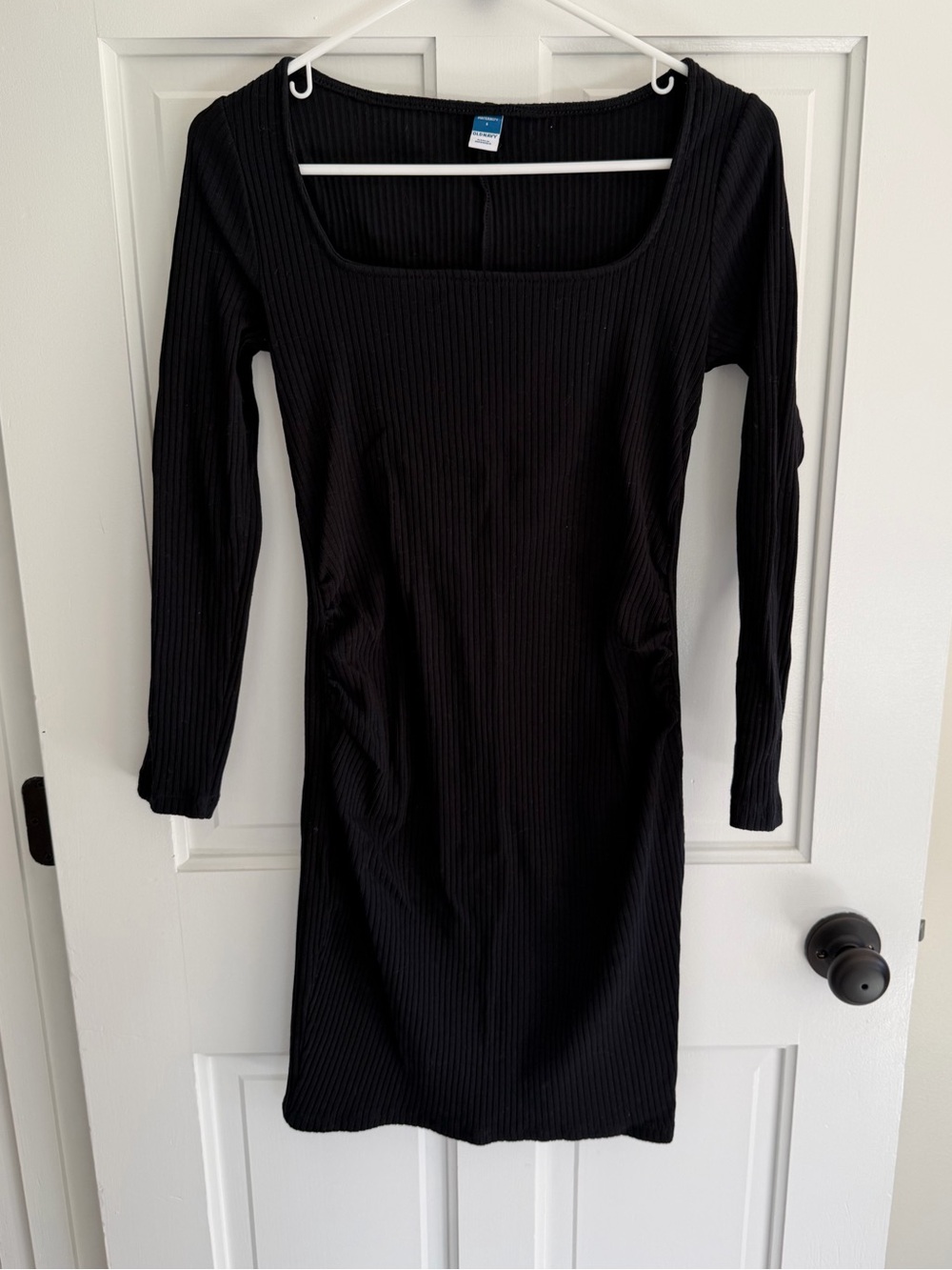 Old Navy Maternity Ribbed Black Bodycon Midi Dress Small